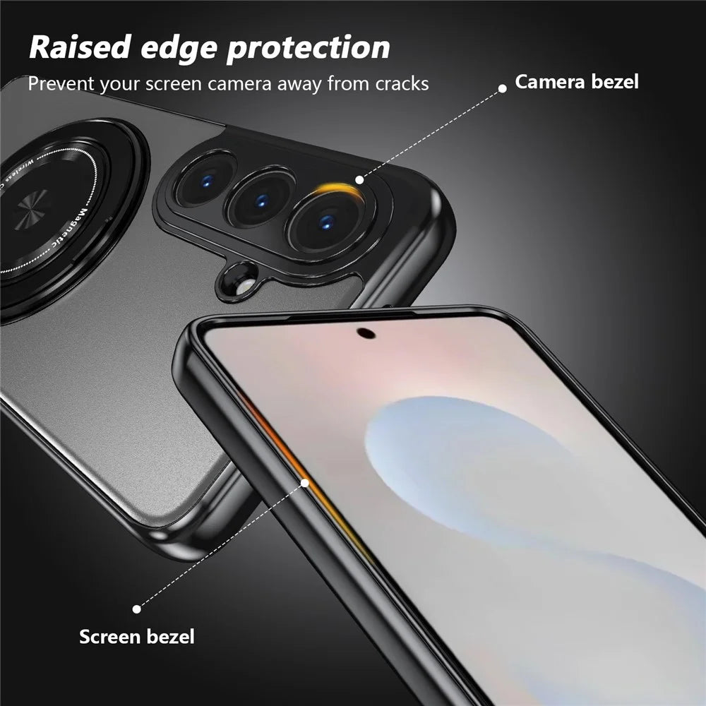 For Samsung Galaxy S26+ Magnetic Case Rotating Kickstand PC TPU Electroplated Phone Cover with Tempered Glass Screen Protector - Silver - 7