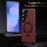 For Samsung Galaxy S26 Ultra Magnetic Case PC PU Leather Cover with 360° Rotating Kickstand + Tempered Glass Screen Protector - Red - 4