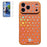 For iPhone 17 Pro Magnetic Case Holographic Laser Cover with Tempered Glass Screen Protector - Orange - 1