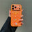 For iPhone 17 Pro Magnetic Case Holographic Laser Cover with Tempered Glass Screen Protector - Orange - 2