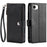 Wallet Case for iPhone 16e  /  17e Litchi Texture Zipper Pocket Stand Leather Flip Phone Cover with Wrist Strap - Black - 1