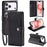Wallet Case for iPhone 18 Pro Max / 17 Pro Max Litchi Texture Zipper Pocket Stand Leather Flip Phone Cover with Wrist Strap - Black - 1
