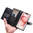 Wallet Case for iPhone 18 Pro Max / 17 Pro Max Litchi Texture Zipper Pocket Stand Leather Flip Phone Cover with Wrist Strap - Black - 5
