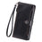 Wallet Case for iPhone 18 Pro Max / 17 Pro Max Litchi Texture Zipper Pocket Stand Leather Flip Phone Cover with Wrist Strap - Black - 6