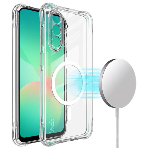 IMAK for Samsung Galaxy A26 5G Magnetic Case Airbag Shockproof Protection TPU Phone Cover - Transparent - 1