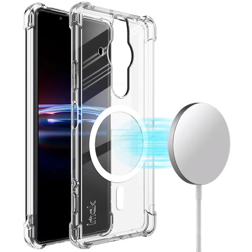 IMAK for Sony Xperia Pro-I Magnetic Case Airbag Shockproof Protection TPU Phone Cover - Transparent - 1