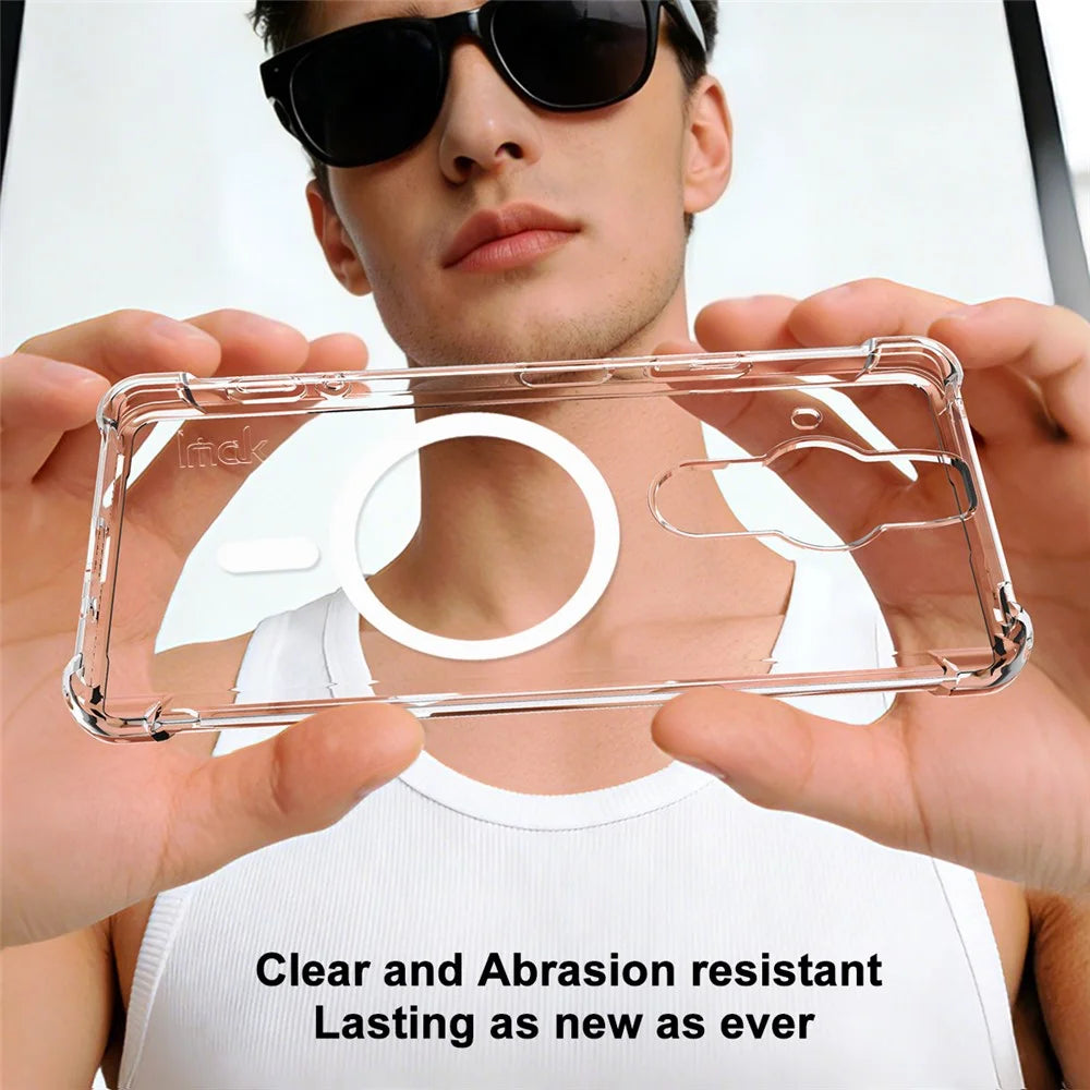 IMAK for Sony Xperia Pro-I Magnetic Case Airbag Shockproof Protection TPU Phone Cover - Transparent - 4
