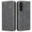 BINFEN COLOR for Samsung Galaxy A36 5G Case RFID Blocking Calf Texture PU Leather Phone Cover - Black - 1