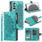 For Samsung Galaxy S26 FE Wallet Case Mandala Flower Pattern PU Leather Phone Cover with Wrist Strap - Mint Green - 1