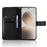 For Natural AI Phone Leather Wallet Case with Strap Diamond Texture Phone Cover - Black - 6