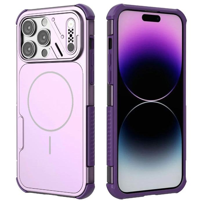 For iPhone 14 Pro Max Case Shockproof Airbag PC+TPU Phone Cover Compatible with MagSafe - Purple - 2