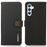 KHAZNEH For Samsung Galaxy A54 5G RFID Blocking Genuine Leather Shockproof Phone Case with Viewing Stand Wallet - Black - 1