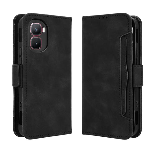 For Infinix GT 50 Pro 5G Leather Case Phone Wallet Cover with Multiple Card Slots - Black - 1