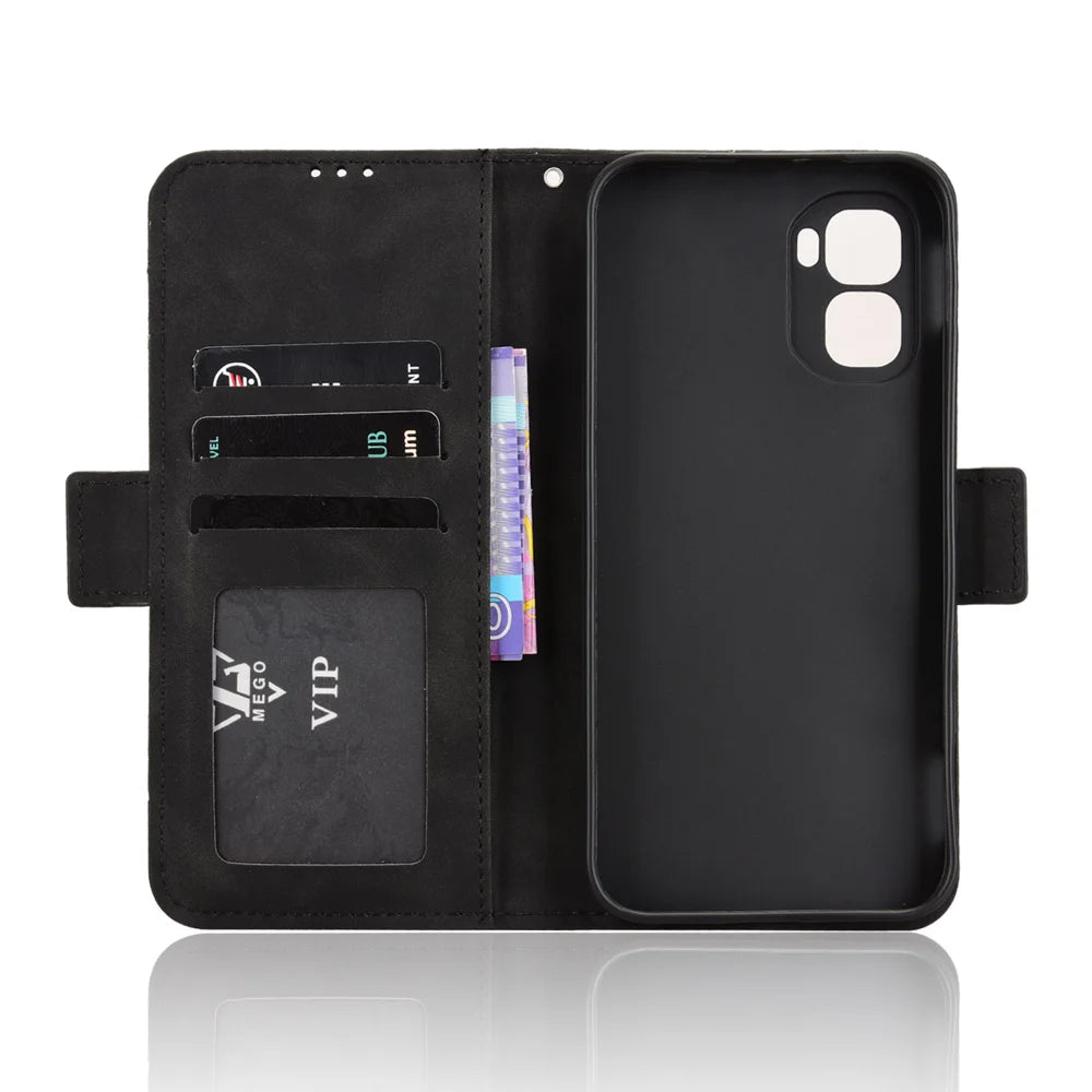 For Infinix GT 50 Pro 5G Leather Case Phone Wallet Cover with Multiple Card Slots - Black - 4