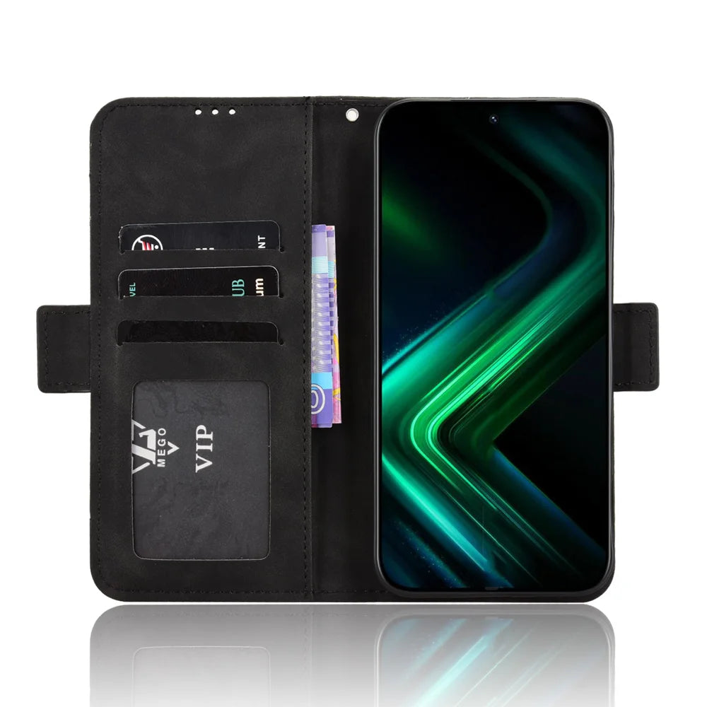 For Infinix GT 50 Pro 5G Leather Case Phone Wallet Cover with Multiple Card Slots - Black - 5