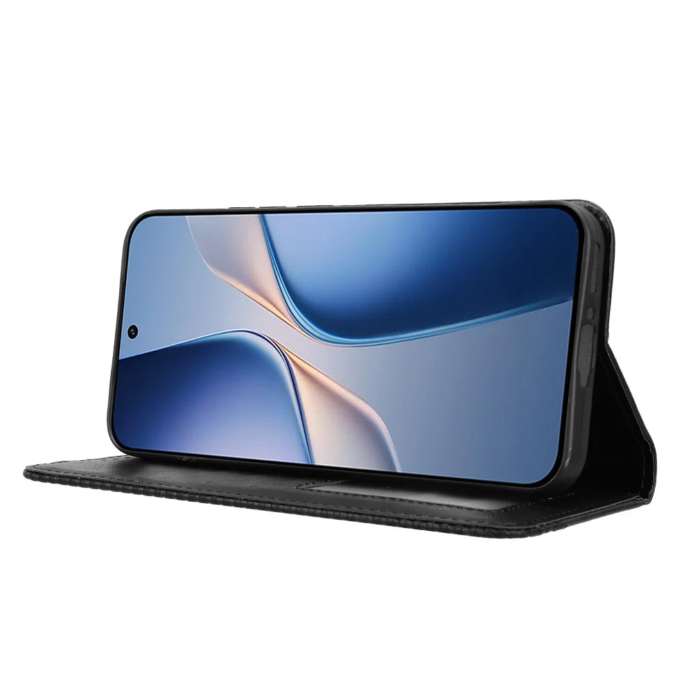 For vivo iQOO Z11 5G / vivo T5 Pro 5G Leather Case Wallet Stand Retro Texture Phone Cover - Black - 7