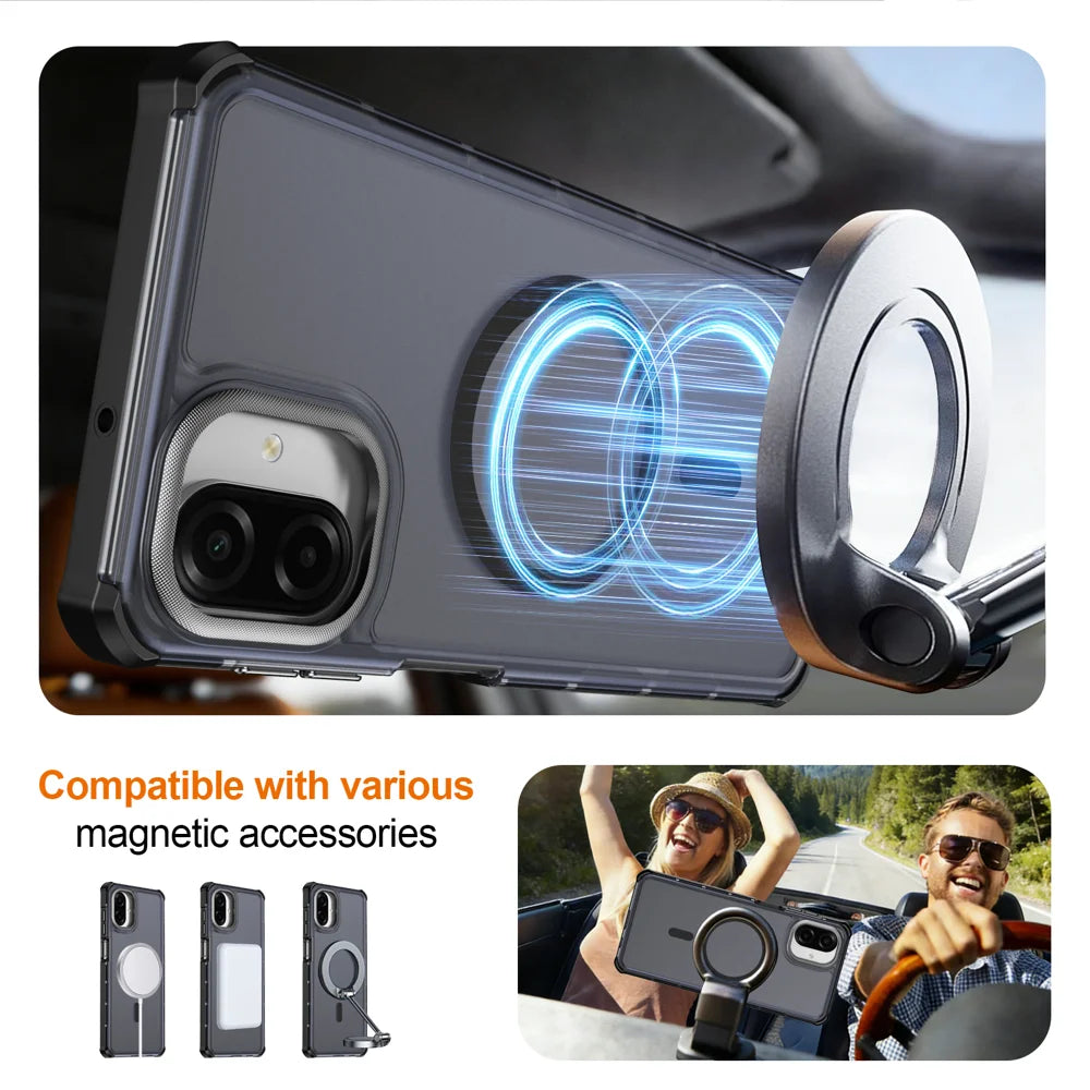 For Samsung Galaxy A07 5G / Galaxy A06 4G / Galaxy A06 5G / Galaxy A07 4G Magnetic Case Electroplated Frame Skin-touch TPU+PC Phone Cover - Black - 4