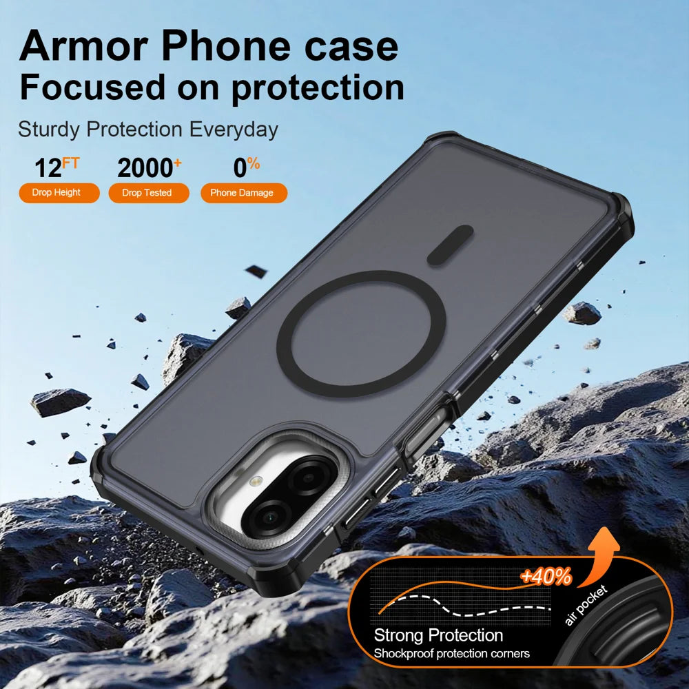 For Samsung Galaxy A07 5G / Galaxy A06 4G / Galaxy A06 5G / Galaxy A07 4G Magnetic Case Electroplated Frame Skin-touch TPU+PC Phone Cover - Black - 5