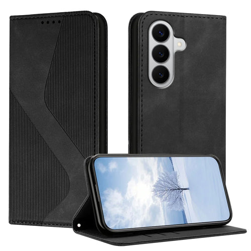 For Samsung Galaxy A27 5G Phone Cover Skin-touch Feel Leather Wallet Case with Stand - Black - 1