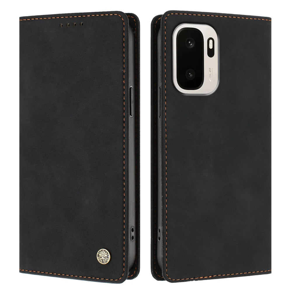 For OnePlus Ace 6 Ultra 5G Case HX RFID Blocking Wallet Stand Leather Flip Phone Cover - Black - 1