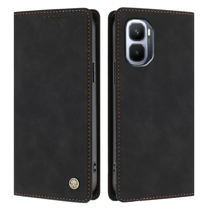 For Infinix GT 50 Pro 5G Case HX RFID Blocking Wallet Stand Leather Flip Phone Cover - Black - 1