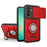 For Samsung Galaxy S25 FE Case with Slide Camera Cover Ring Kickstand PC + TPU Phone Shell - Red - 1