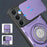 For Samsung Galaxy A37 5G Case with Slide Camera Cover Ring Kickstand PC + TPU Phone Shell - Purple - 3