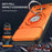 For iPhone 17 Pro Case with Slide Camera Cover Ring Kickstand PC + TPU Phone Shell - Orange - 3