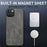 WANLONFENG for iPhone 15 SD1 Series Magnetic Case Nappa Texture PC TPU Phone Cover - Grey - 2