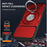 For iPhone 17 Case with Slide Camera Cover Ring Kickstand PC + TPU Phone Shell - Red - 3