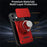 For iPhone 17 Case with Slide Camera Cover Ring Kickstand PC + TPU Phone Shell - Red - 4