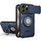For iPhone 15 Pro Max Case with Slide Camera Cover Ring Kickstand PC + TPU Phone Shell - Dark Blue - 1