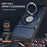 For iPhone 15 Pro Max Case with Slide Camera Cover Ring Kickstand PC + TPU Phone Shell - Dark Blue - 3