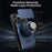For iPhone 15 Pro Max Case with Slide Camera Cover Ring Kickstand PC + TPU Phone Shell - Dark Blue - 4