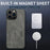 WANLONFENG for iPhone 16 Pro SD1 Series Magnetic Case Nappa Texture PC TPU Phone Cover - Grey - 2