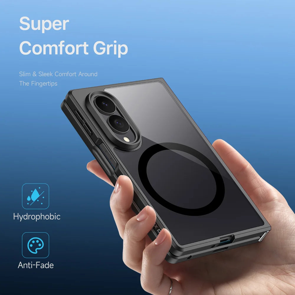 DUX DUCIS for Samsung Galaxy Z Fold8 Aimo Series Magnetic Case PC + TPU Clear Back Phone Cover (REACH Certification) - Black - 5
