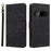 For SoftBank Natural AI Phone Case Wallet RFID Blocking PU Leather Phone Cover Stand with Strap - Black - 1