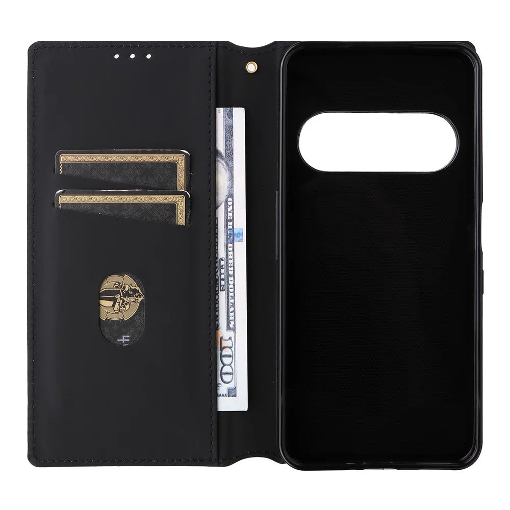 For SoftBank Natural AI Phone Case Wallet Rhombus Imprinted PU Leather Phone Cover - Silver - 3