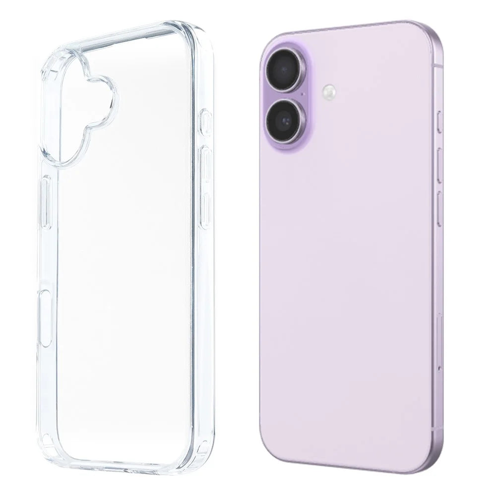 COTECi For iPhone 16 Plus Clear Phone Case AI Camera Cutout Shockproof TPU PC Back Cover - 1