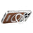 For iPhone 17 Pro Max Case Compatible with MagSafe Litchi Texture PU Leather+TPU+PC Phone Cover with Rotating Kickstand - Brown - 4