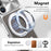 For iPhone 17 Magnetic Case Kickstand TPU+PC+PU Leather Litchi Texture Phone Back Cover - Grey - 6