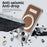 For iPhone 15 Magnetic Case Kickstand TPU+PC+PU Leather Litchi Texture Phone Back Cover - Brown - 2