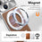 For iPhone 15 Magnetic Case Kickstand TPU+PC+PU Leather Litchi Texture Phone Back Cover - Brown - 6