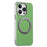 For iPhone 15 Pro Max Magnetic Case Ring Kickstand Fine Grid Texture Leather + PC + TPU Phone Cover - Green - 2