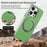 For iPhone 15 Pro Max Magnetic Case Ring Kickstand Fine Grid Texture Leather + PC + TPU Phone Cover - Green - 7