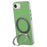 For iPhone 16e  /  17e Magnetic Case Ring Kickstand Fine Grid Texture Leather + PC + TPU Phone Cover - Green - 3