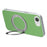 For iPhone 16e  /  17e Magnetic Case Ring Kickstand Fine Grid Texture Leather + PC + TPU Phone Cover - Green - 4