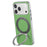For iPhone 17 Pro Magnetic Case Ring Kickstand Fine Grid Texture Leather + PC + TPU Phone Cover - Green - 3