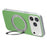 For iPhone 17 Pro Magnetic Case Ring Kickstand Fine Grid Texture Leather + PC + TPU Phone Cover - Green - 4