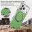 For iPhone 17 Pro Magnetic Case Ring Kickstand Fine Grid Texture Leather + PC + TPU Phone Cover - Green - 6